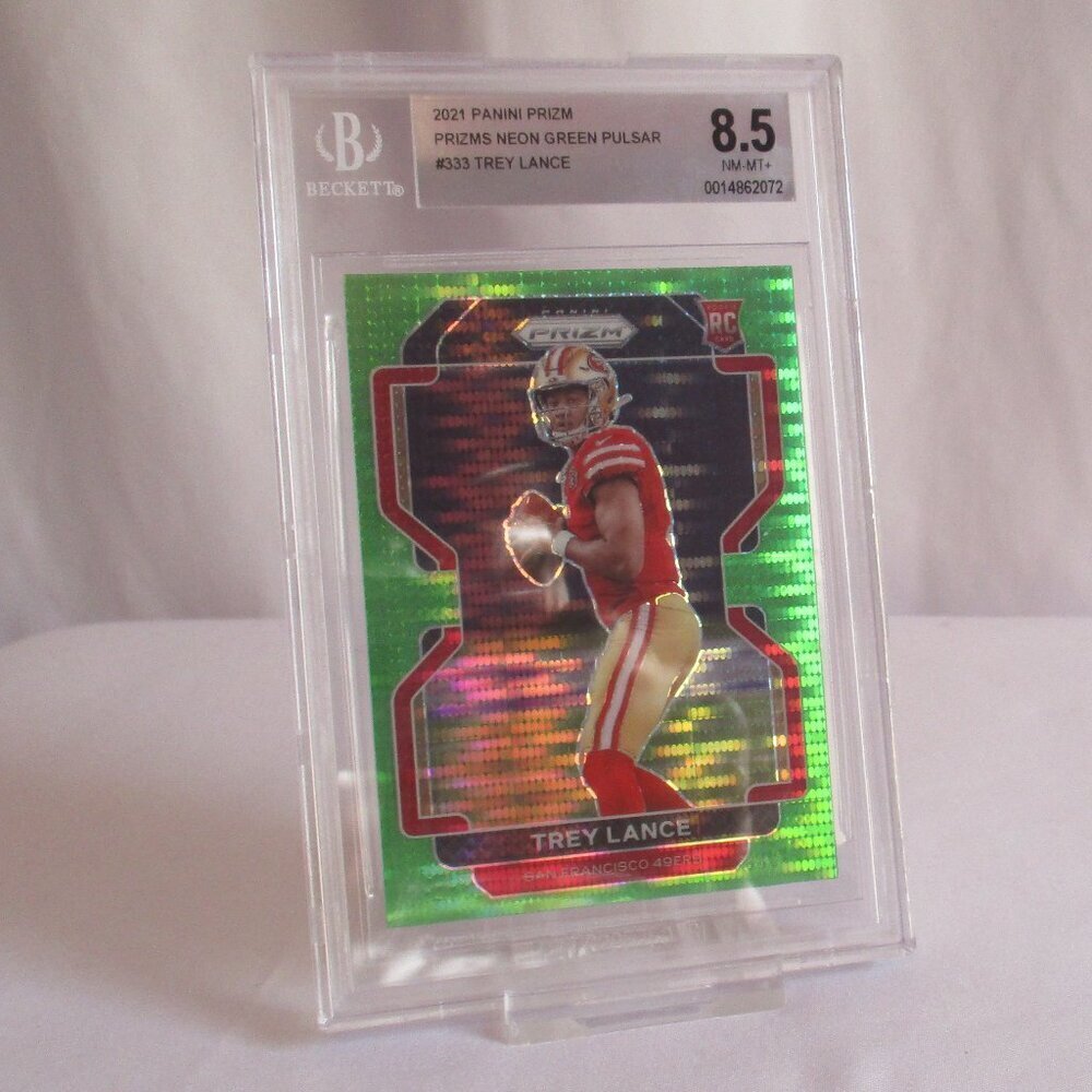 2021 PANINI PRIZM PRIZMS NEON GREEN PULSAR #333 TREY LANCE 8.5 NM MT+ BGS